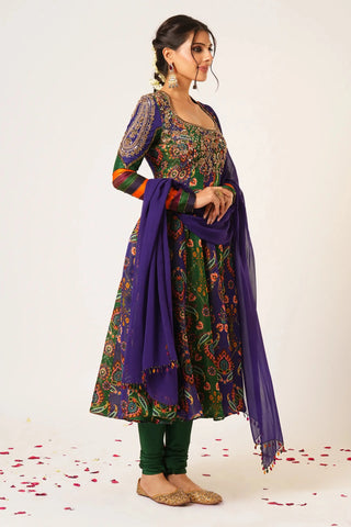 Blue purple tara anarkali