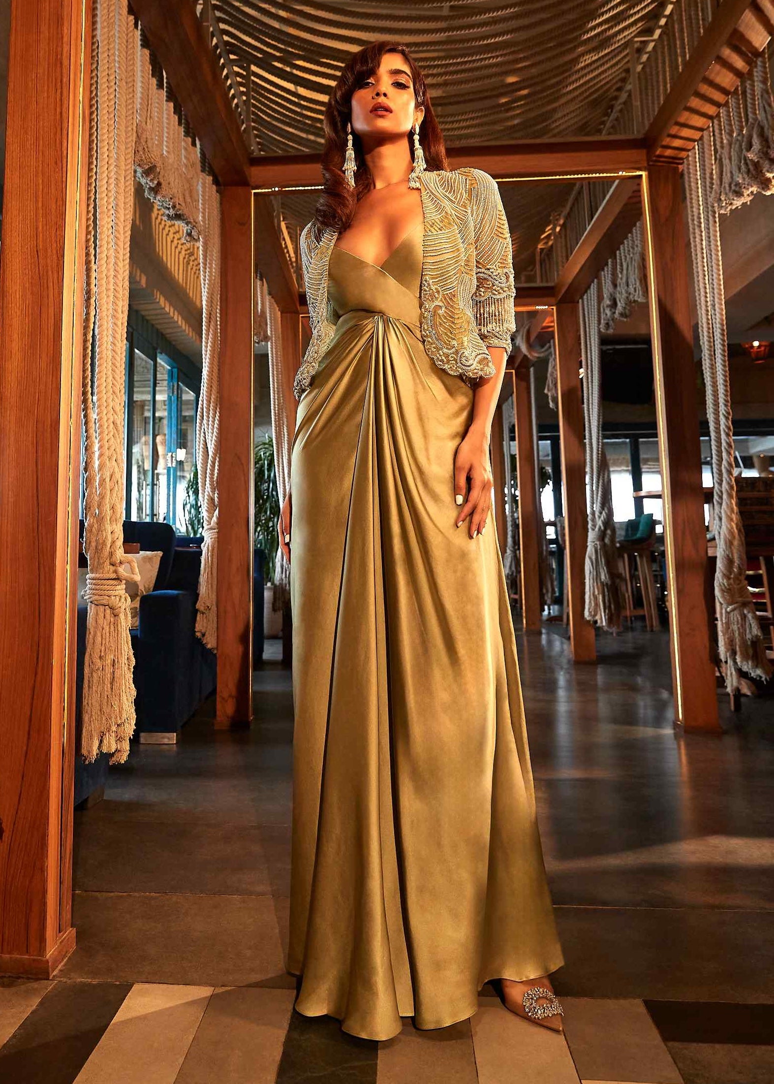 white christmas dresses Sage Green Cut Out Dress and Jacket S / Green / Women