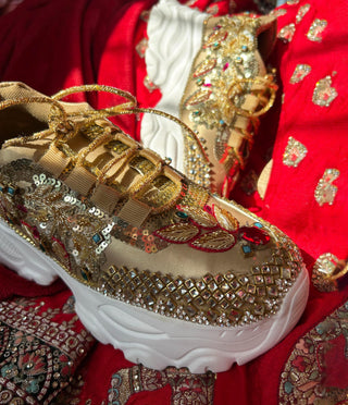 Golden zardosi sneakers