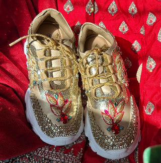 Golden zardosi sneakers