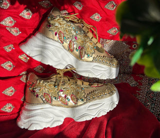Golden zardosi sneakers