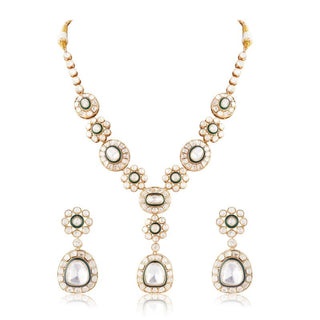 Kundan Necklace Set for Indian Weddings – Green Begum Noor by Amraani