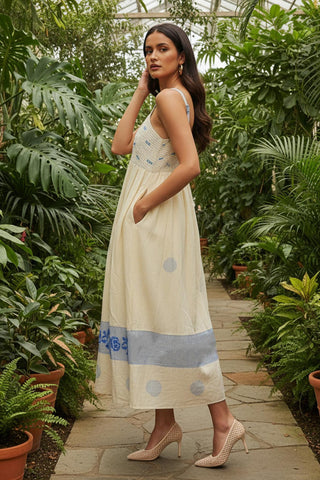 Dress Contemporary Wear - Beige Sea Waves by The Loom Art