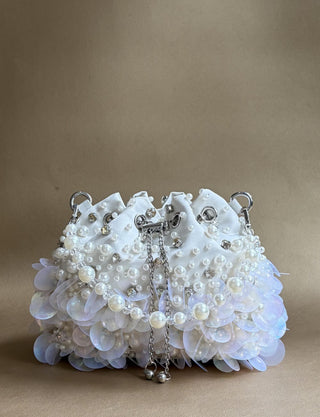 Bucket Bag Summer Wear - White Cloud Bucket Bag by Plode