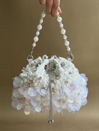 Bucket Bag Summer Wear - White Cloud Bucket Bag by Plode
