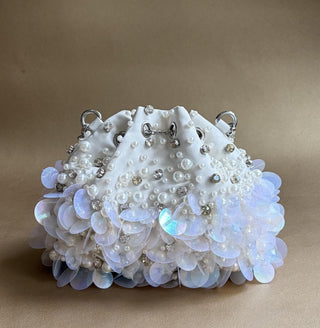 Bucket Bag Summer Wear - White Cloud Bucket Bag by Plode