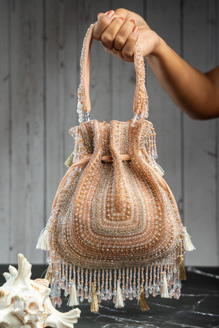 Festive Potli Bag Indian Wedding – Pink Baraq Blush by Nayaab by Sonia