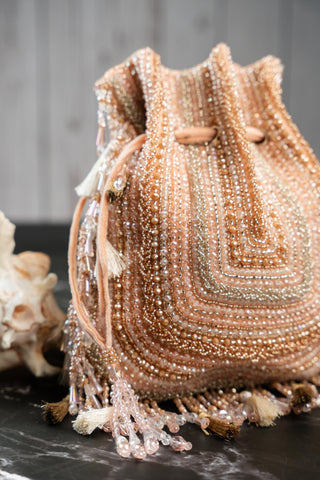 Festive Potli Bag Indian Wedding – Pink Baraq Blush by Nayaab by Sonia