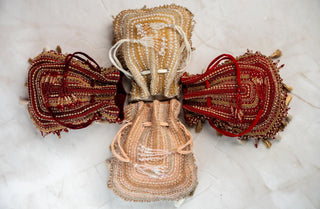 Bridal Potli Bag Indian Wedding – Red Baraq Garnet by Nayaab by Sonia