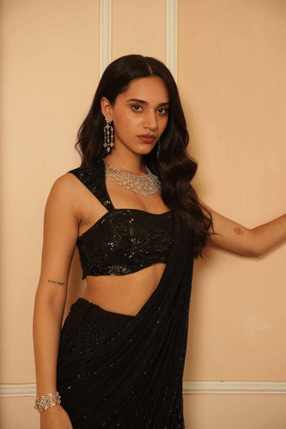 Black dil se moonlight mirage draped saree