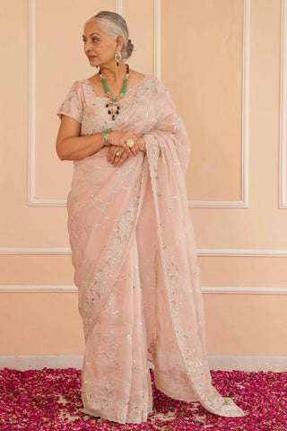 Pink dil se blushful bloom saree