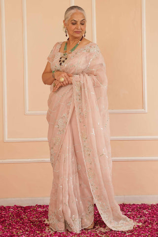 Pink dil se blushful bloom saree