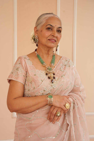 Pink dil se blushful bloom saree