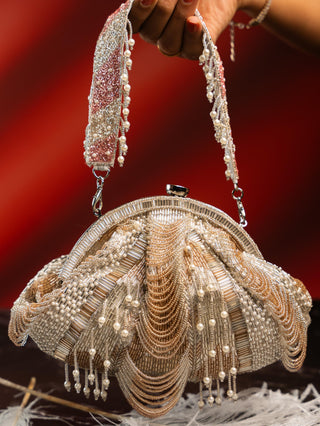 Handbag for Indian Weddings – Silver Briller by Nayaab By Sonia