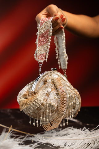 Handbag for Indian Weddings – Silver Briller by Nayaab By Sonia
