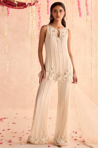 Ivory calendula under bloom kurta set