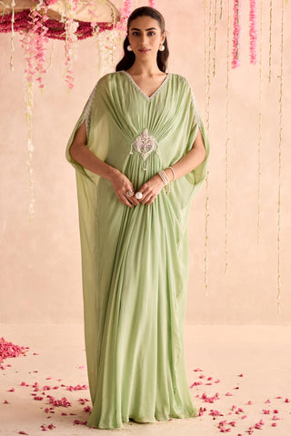 Green calla under bloom kaftan