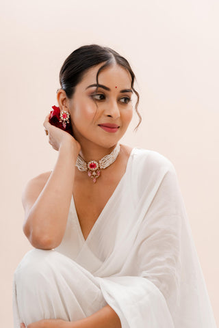 Necklace Bridal Wear - Gold Hayat Kundan Choker by Putstyle