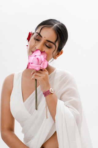Bracelet Bridal Wear - Red Iva Pearl Bracelet by Putstyle