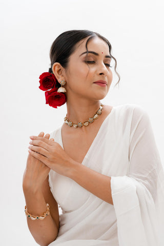 Necklace Set Floral Wear - Gold Safah Meenakari Set by Putstyle