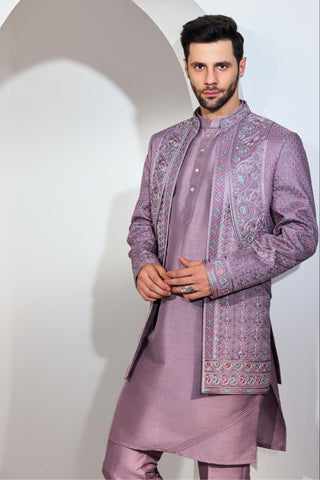 Purple indo with kurta and pant