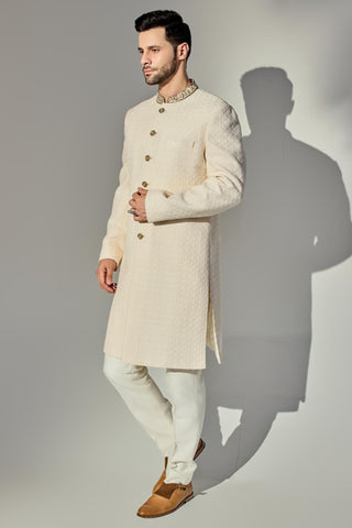 Pink dabbi achkan set