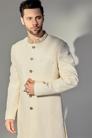 Pink dabbi achkan set