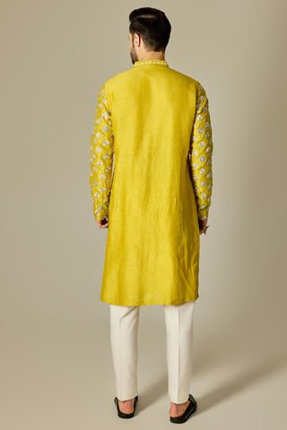 Yellow mirror kurta set