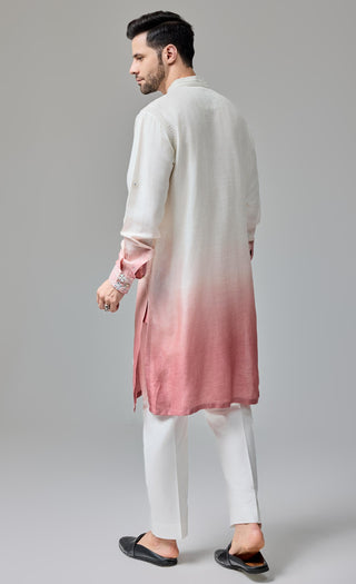 Orange ombre dori with miroor work kurta set