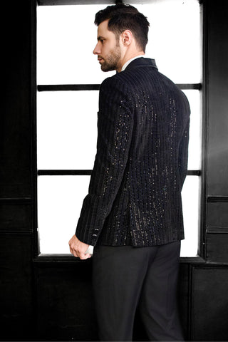 Black herringbone design tuxedo