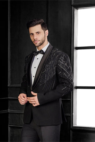 Black embriodery tuxedo