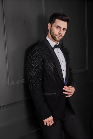 Black embriodery tuxedo