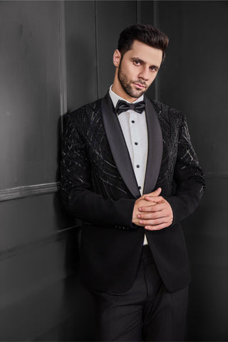 Black embriodery tuxedo
