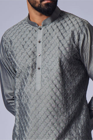 Gray pintux kurta with pant