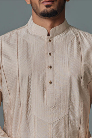 Beige tagain kurta with pant