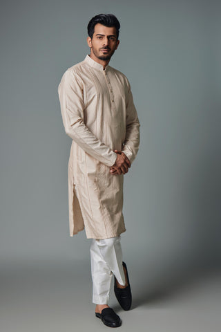 Beige tagain kurta with pant