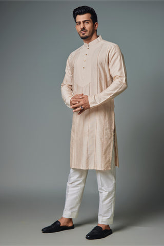 Beige tagain kurta with pant
