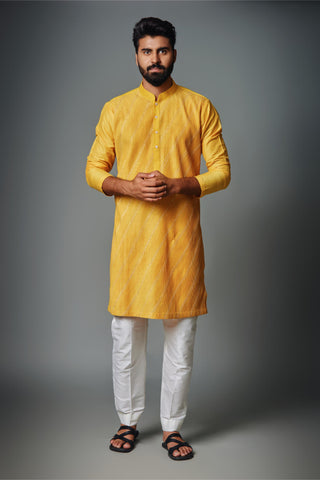 Yellow pintux kurta with pant