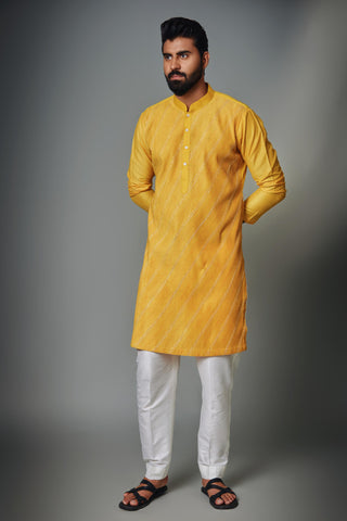 Yellow pintux kurta with pant