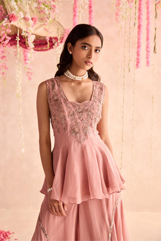 Pink alyssa under bloom sharara set