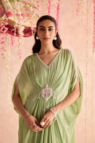 Green calla under bloom kaftan
