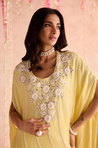 Yellow fleur under bloom kaftan set