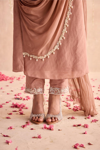 Pink iris under bloom straight suit set