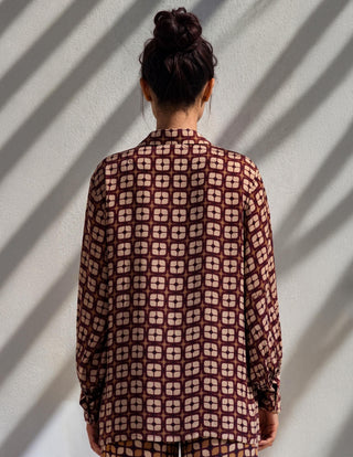 Co-ord Set Contemporary Wear - Brown Grid by Nautanky