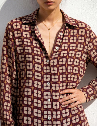 Co-ord Set Contemporary Wear - Brown Grid by Nautanky