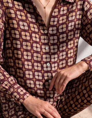 Co-ord Set Contemporary Wear - Brown Grid by Nautanky