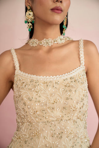 Sharara Set Indian Wedding - Ivory Solene Sharara Set by Prevasu
