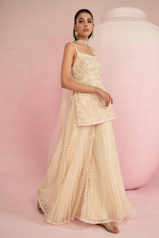 Sharara Set Indian Wedding - Ivory Solene Sharara Set by Prevasu