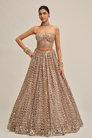pink lehenga set - Indian Wedding - Modern Maharani Cutwork by Vvani by Vani Vats