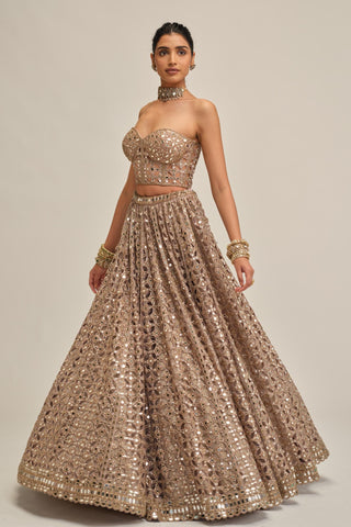 pink lehenga set - Indian Wedding - Modern Maharani Cutwork by Vvani by Vani Vats